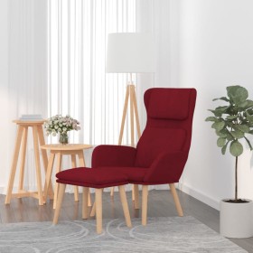 Sillón de relax con taburete terciopelo rojo tinto by , Armchairs - Ref: Foro24-3097825, Price: 149,87 €, Discount: %