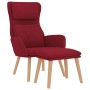 Sillón de relax con taburete terciopelo rojo tinto by , Armchairs - Ref: Foro24-3097825, Price: 149,87 €, Discount: %