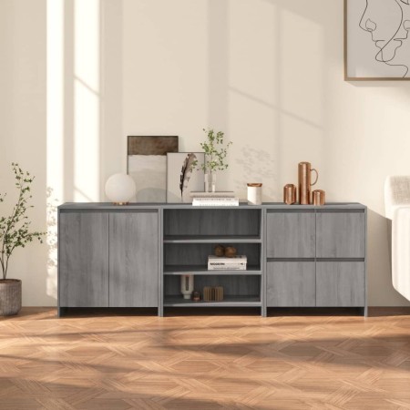 Aparador de 3 piezas madera manufacturada gris Sonoma von , Sideboards - Ref: Foro24-3098079, Preis: 186,95 €, Rabatt: %