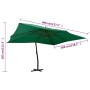 Grüner Ampelschirm mit Holzstange, 400 x 300 cm von vidaXL, Sonnenschirme - Ref: Foro24-318428, Preis: 153,67 €, Rabatt: %