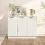 Aparador de madera contrachapada blanco 90,5x30x70 cm de vidaXL, Aparadores - Ref: Foro24-811187, Precio: 93,52 €, Descuento: %