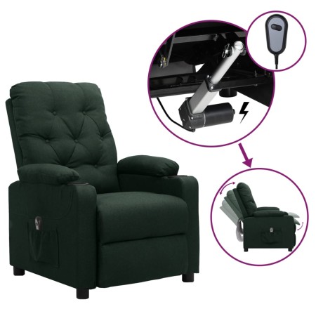 Sillón reclinable eléctrico tela verde oscuro | Foro24.es | Tu tienda online para hogar, jardín y más Foro24.es