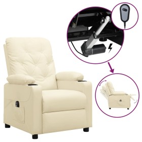 Sillón reclinable eléctrico de cuero sintético
