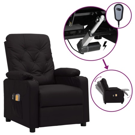 Sillón de masaje eléctrico cuero sintético negro by , Electric massage chairs - Ref: Foro24-3098870, Price: 271,35 €, Discoun...