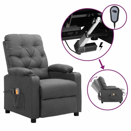 Sillón de masaje eléctrico tela gris claro von , Elektrische Massagesessel - Ref: Foro24-3098851, Preis: 241,67 €, Rabatt: %