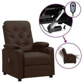 Sillón reclinable eléctrico de cuero sintético