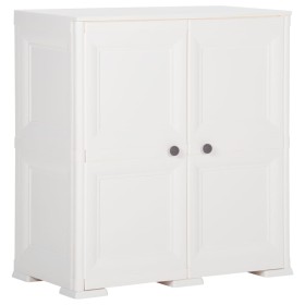 Armario de plástico diseño madera blanco angora 79x43x85,5 cm