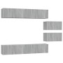 Set de muebles para TV 6 pzas madera contrachapada gris Sonoma | Foro24.es | Tu tienda online para hogar, jardín y más Foro24.es