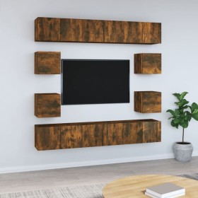 Set de muebles de TV 10 pzas madera contrachapada