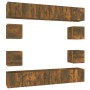Set de muebles de TV 10 pzas madera contrachapada roble ahumado | Foro24.es | Tu tienda online para hogar, jardín y más Foro24.es