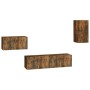 Set de muebles de TV 4 pzas madera contrachapada roble ahumado | Foro24.es | Tu tienda online para hogar, jardín y más Foro24.es