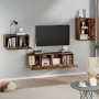 Set de muebles de TV 4 pzas madera contrachapada roble ahumado | Foro24.es | Tu tienda online para hogar, jardín y más Foro24.es