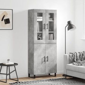 Aparador alto madera contrachapada gris hormigón 69,5x34x180 cm by , Sideboards - Ref: Foro24-3198237, Price: 151,07 €, Disco...