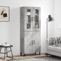 Aparador alto madera contrachapada gris hormigón 69,5x34x180 cm by , Sideboards - Ref: Foro24-3198237, Price: 151,07 €, Disco...