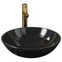 Lavabo de baño grifo y desagüe de empuje vidrio templado negro von , Sinkt - Ref: Foro24-3098451, Preis: 115,37 €, Rabatt: %