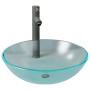 Lavabo baño grifo&desagüe de empuje vidrio templado esmerilado by , Sinks - Ref: Foro24-3098447, Price: 99,04 €, Discount: %