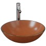 Lavabo de baño grifo y desagüe de empuje vidrio templado marrón von , Sinkt - Ref: Foro24-3098458, Preis: 98,16 €, Rabatt: %