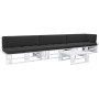 Muebles de palés 4 pzas y cojines madera pino impregnada blanco by , Garden sets - Ref: Foro24-3066716, Price: 462,80 €, Disc...