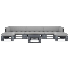 Muebles de palets 6 pzas y cojines madera pino impregnada gris von , Gartensets - Ref: Foro24-3066915, Preis: 599,69 €, Rabat...