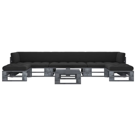Muebles de palets 6 pzas y cojines madera pino impregnada gris von , Gartensets - Ref: Foro24-3066920, Preis: 604,18 €, Rabat...