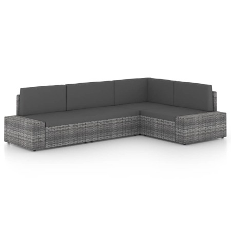 Juego muebles de jardín 4 pzas y cojines ratán sintético gris by , Garden sets - Ref: Foro24-3067170, Price: 429,43 €, Discou...