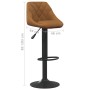 Taburete de cocina de terciopelo marrón by , Kitchen stools - Ref: Foro24-335336, Price: 70,97 €, Discount: %
