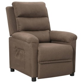 Sillón reclinable de tela gris taupe