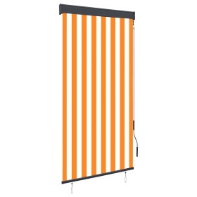 Estor enrollable de exterior blanco y naranja 80x250 cm by , Blinds and blinds - Ref: Foro24-145951, Price: 43,69 €, Discount: %