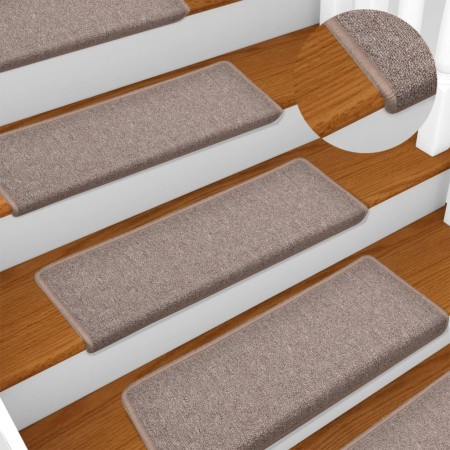 Alfombras de peldaños de escalera 15 uds marrón claro 65x21x4cm by , Stair mats - Ref: Foro24-134569, Price: 87,82 €, Discoun...