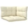 2-Sitzer-Gartensofa aus massivem Kiefernholz mit cremefarbenen Kissen von vidaXL, Modulare Sofas für den Außenbereich - Ref: ...