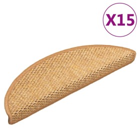Alfombrillas autoadhesivas sisal 15 uds color sisal 56x17x3 cm by , Stair mats - Ref: Foro24-326865, Price: 93,74 €, Discount: %