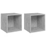 Mueble de TV 2uds madera contrachapada gris hormigón 37x35x37cm | Foro24.es | Tu tienda online para hogar, jardín y más Foro24.es