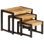 Mesas apilables 3 unidades madera maciza de mango by , Side tables - Ref: Foro24-247404, Price: 191,83 €, Discount: %