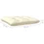 2-Sitzer-Gartensofa aus massivem Kiefernholz mit cremefarbenen Kissen von vidaXL, Modulare Sofas für den Außenbereich - Ref: ...
