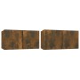 Muebles para TV colgantes 2 uds roble ahumado 60x30x30 cm by , TV Furniture - Ref: Foro24-815868, Price: 61,55 €, Discount: %