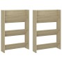 Zapateros de pared 2 uds contrachapada roble Sonoma 60x18x90 cm by , Shoe racks and shoe organizers - Ref: Foro24-806766, Pri...