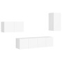 Set de muebles de salón TV 4 piezas madera de ingeniería blanco by , TV Furniture - Ref: Foro24-3078677, Price: 120,64 €, Dis...