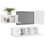 Set de muebles de salón TV 4 piezas madera de ingeniería blanco by , TV Furniture - Ref: Foro24-3078677, Price: 120,64 €, Dis...