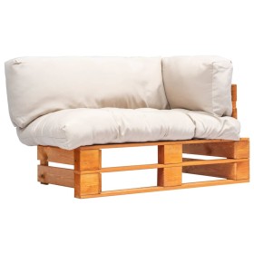 Sofá de jardín de palets con cojines color arena madera de pino by , Outdoor sofas - Ref: Foro24-277446, Price: 147,28 €, Dis...