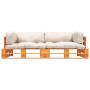 Sofás de jardín de palets 2 uds con cojines arena madera pino by , Outdoor sofas - Ref: Foro24-277450, Price: 290,47 €, Disco...