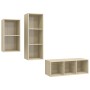 Juego de muebles de salón 3 pzas madera ingeniería roble Sonoma | Foro24.es | Tu tienda online para hogar, jardín y más Foro24.es