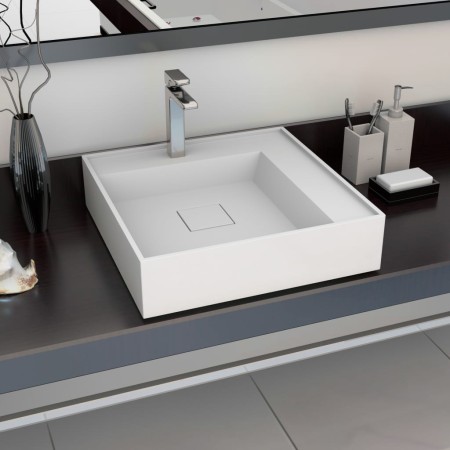 Lavabo 50x50x12,3 cm resina mineral/mármol blanco | Foro24.es | Tu tienda online para hogar, jardín y más Foro24.es