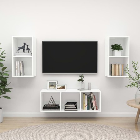 Juego de muebles de salón 3 piezas madera ingeniería blanco | Foro24.es | Tu tienda online para hogar, jardín y más Foro24.es