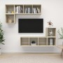Juego de muebles de salón 4 pzas madera ingeniería roble Sonoma de , Muebles TV - Ref: Foro24-3079811, Precio: 168,67 €, Desc...