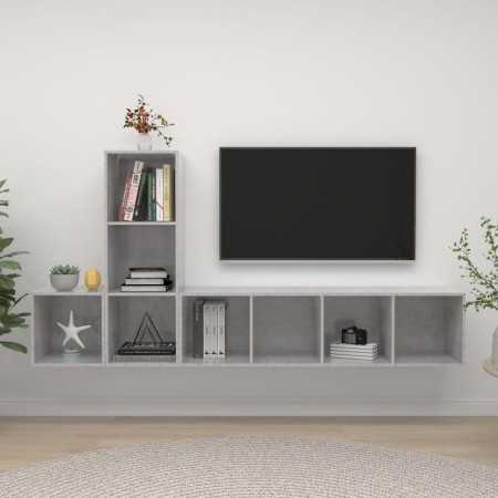 Set de muebles de salón 3 pzas madera ingeniería gris hormigón de , Muebles TV - Ref: Foro24-3079830, Precio: 131,24 €, Descu...