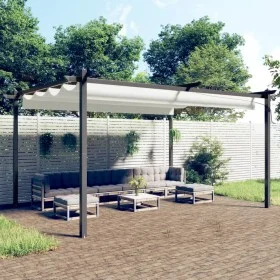 Garden gazebo with cream-colored retractable roof 4x3 m by vidaXL, Tents and gazebos - Ref: Foro24-318537, Price: 509,58 €, D...