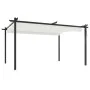 Cenador de jardín con techo retráctil color crema 4x3 m de vidaXL, Carpas y cenadores - Ref: Foro24-318537, Precio: 509,91 €,...