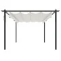 Cenador de jardín con techo retráctil color crema 4x3 m de vidaXL, Carpas y cenadores - Ref: Foro24-318537, Precio: 509,91 €,...