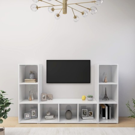 Muebles de salón 3 piezas madera ingeniería blanco 107x35x37 cm | Foro24.es | Tu tienda online para hogar, jardín y más Foro24.es