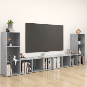 Muebles de salón 4 piezas madera ingeniería gris